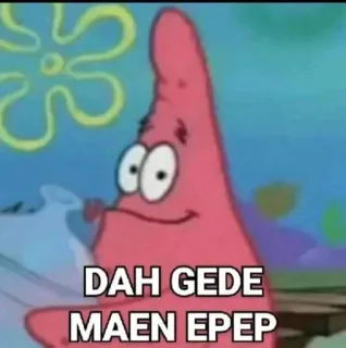 🤔 Patrick Star Spongebob Squarepants DAH GEDE MAEN EPEP patrick, stella, spongebob, cartoni animati, meme telegram sticker