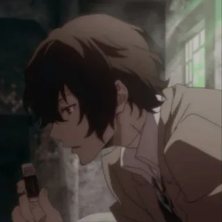 🥂 Osamu Dazai Bungou Stray Dogs Anime, Bungou Stray Dogs, Osamu Dazai, Detektiv, Charakter whatsapp sticker