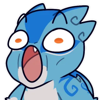 😮 Cartoon, geschockt, Ausdruck, Überraschung, süß, Tier whatsapp sticker