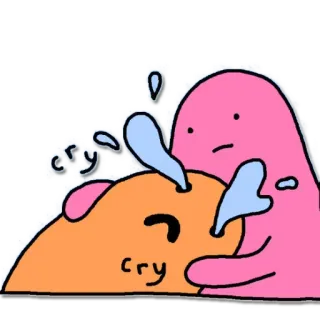 😯 cry cry 泣く, 悲しい, 漫画, 涙, 感情, ブロブ, かわいい telegram sticker