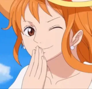 🧡 Nami One Piece 애니메이션, 원피스, 나미, 만화, 캐릭터, 주황색 머리 telegram sticker
