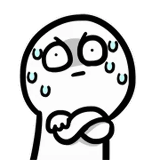 😃 Cartoon, Emoji, Nervös, Ängstlich, Schwitzen, Besorgt whatsapp sticker