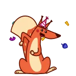 🥳 fuchs, tier, comic, tanzen, fröhlich, süß telegram sticker