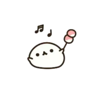 🍥 słodkie, kawaii, dango, muzyka, blob, kreskówka telegram sticker