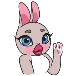 😁 cartoon, dier, konijn, schattig whatsapp sticker