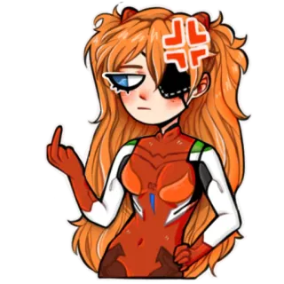 🖕 Asuka Langley Soryu Neon Genesis Evangelion Asuka Langley Soryu, Anime, Dedo do meio, Bravo/a, Neon Genesis Evangelion, Mangá whatsapp sticker