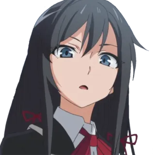 😏 Anime, Garota, Personagem, Cabelo comprido, Uniforme escolar telegram sticker