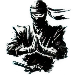 🙏 Ninja, Guerrero, Artes marciales, Luchador, Espada, Sigilo, Sombra whatsapp sticker