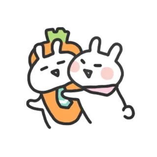 🤗 rabbit, bunny, carrot, cute, sticker, cartoon, animals telegram sticker
