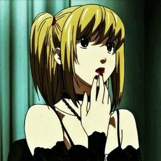 🎭 Misa Amane Death Note Anime, Death Note, Misa Amane, Kreskówka, Blondynka telegram sticker