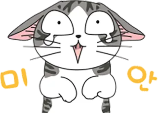 😰 미안 고양이, 울음, 사과, 동물, 만화 telegram sticker