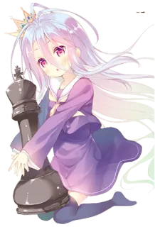 😏 Shiro No Game No Life Anime, Manga, Postać, Dziewczyna, Słodkie, Shiro, No Game No Life telegram sticker