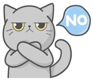 👎 NO kat, nee, weigering, dier, negatief, cartoon telegram sticker