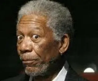 😳 Morgan Freeman retrato, actor, celebridad, hombre, expresión de sorpresa telegram sticker