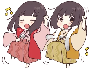 💃 Anime, Chibi, Lindo, Baile, Celebración, Kawaii telegram sticker