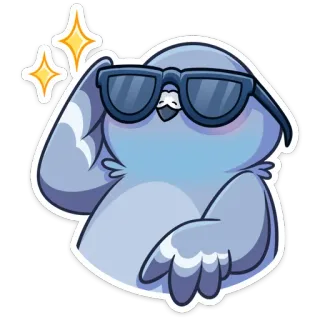 😎 chim, bồ câu, kính râm, ngầu, nhãn dán, phim hoạt hình telegram sticker