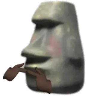 🗿 Osterinsel, Moai, Meme, Statue, Insel, Hände telegram sticker