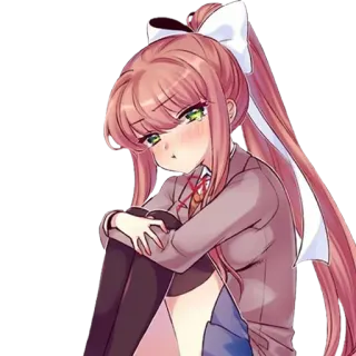😠 Monika Doki Doki Literature Club! anime, monika, doki doki literature club, video game, character, cute telegram sticker