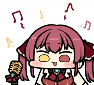 🎙 dessin animé, musique, micro, chanteur, anime, kawaii, mignon telegram sticker