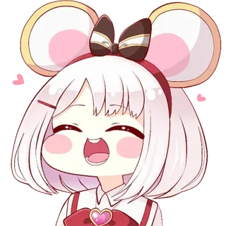 ❤️ anime, cartoon, mouse, cute, kawaii, happy telegram sticker