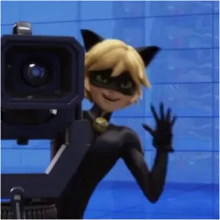 👋 Cat Noir Miraculous Ladybug 瓢虫少女, 黑猫诺儿, 卡通, 动漫 whatsapp sticker