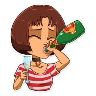 🍷 bere, festa, champagne, celebrazione, cartoni animati, alcol whatsapp sticker