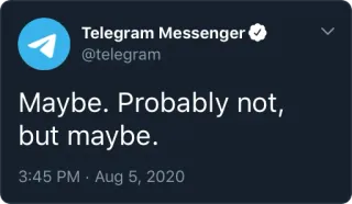 🤷‍♀️ Maybe. Probably not, but maybe. telegram, maybe, tweet, social media, text telegram sticker