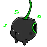 🙃 вишня, фрукт, милый, глаз, черный telegram sticker