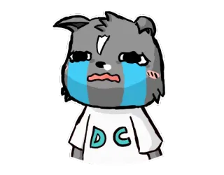😭 DC weinen, traurig, tier, cartoon, sticker whatsapp sticker