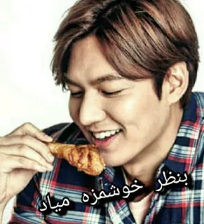 🍗 بنظر خوشمزه میاد person, food, chicken, eating, smiling telegram sticker