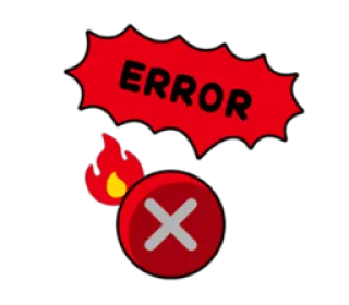 ❌ ERROR ข้อผิดพลาด, สีแดง, ไฟ, ป้าย telegram sticker