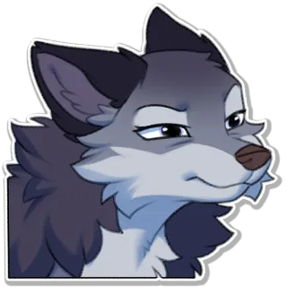 😑 wolf, furry, animal, cartoon, sticker telegram sticker