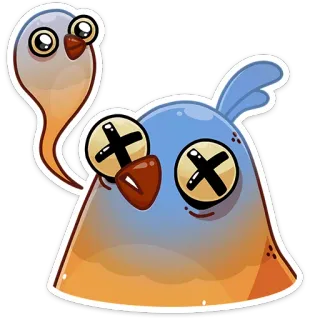 😵 새, 만화, 스티커, 귀여운, 웃긴 telegram sticker