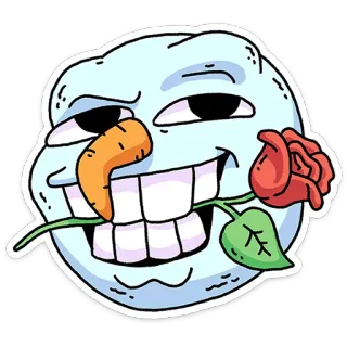 🌹 sticker, snowman, carrot, rose, trollface, winter, meme telegram sticker