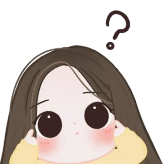 🧁 ? question, cartoon, confused, woman, girl telegram sticker