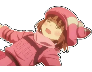 😵 anime, cartoon, dizzy, character, pink, illustration, girl whatsapp sticker