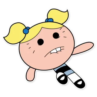 😨 Bubbles Powerpuff Girls cartoni animati, bolle, Le Superchicche, bionda telegram sticker