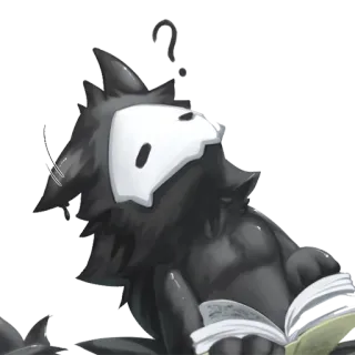 🤔 furry, mask, question, reading, creature, animal telegram sticker
