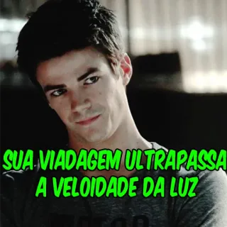 😐 SUA VIADAGEM ULTRAPASSA A VELOCIDADE DA LUZ ポートレート, テキスト, 男性 telegram sticker