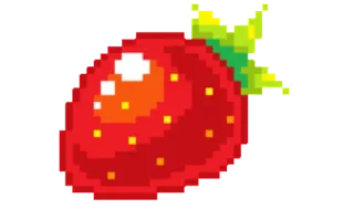 ❤️ strawberry, fruit, pixel art telegram sticker