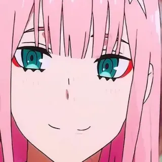 🙂 Zero Two Darling in the Franxx アニメ, ゼロツー, ピンク髪, ダーリン・イン・ザ・フランキス telegram sticker