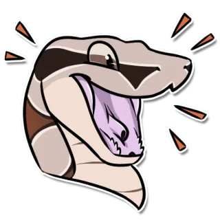 😃 serpiente, animal, dibujo animado, reptil whatsapp sticker