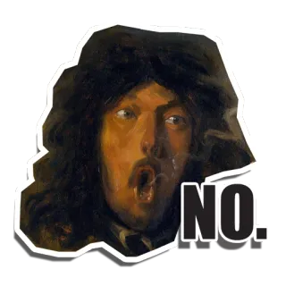 🙅‍♂️ NO. нет, выражение, портрет, картина, несогласие, отказ telegram sticker
