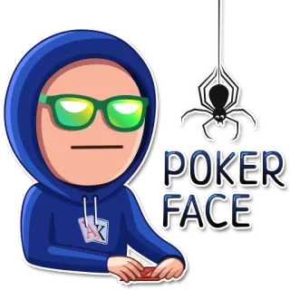 😐 POKER FACE Poker, Gesicht, Karten, Spinne, Spiel whatsapp sticker