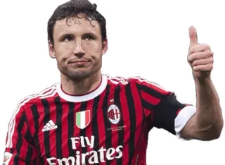 👍 voetbal, voetballer, atleet, duim omhoog, AC Milan telegram sticker
