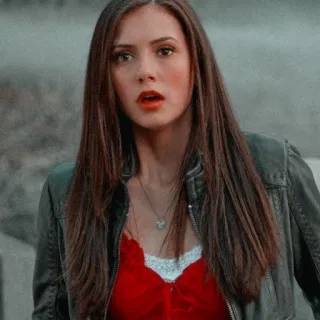 😲 Elena Gilbert The Vampire Diaries 여자, 갈색 머리, 충격, 인물 사진, TV 쇼 telegram sticker