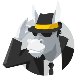😕 Esel, Hut, Sonnenbrille, Anzug, Tier, Cartoon whatsapp sticker