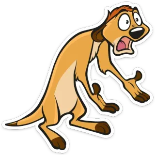 ❓ Timon The Lion King cartoon, meerkat, Disney, Timon, shocked telegram sticker