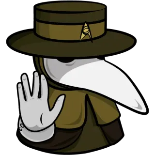 🖖 médecin de peste, médecin, masque, halloween, vintage telegram sticker
