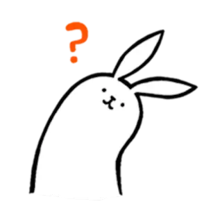 ❓ lapin, point d'interrogation, dessin animé, mignon, animal, autocollant whatsapp sticker